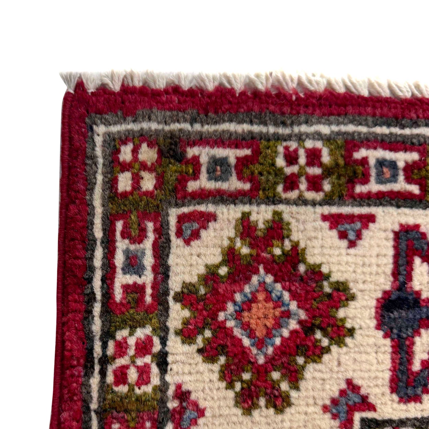 Kazak Rug Handmade Red Medallion 2x4 ft