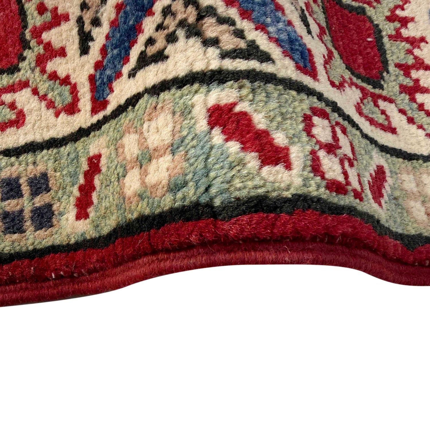 Kazak Rug Handmade Red Medallion 2x4 ft