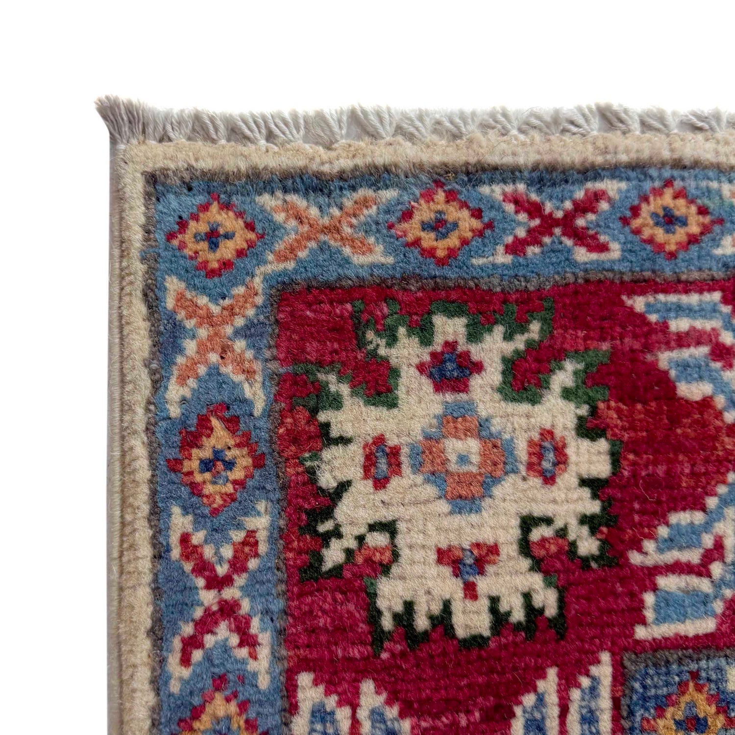 Kazak Rug Handmade Beige Medallion 2x4 ft
