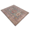 Kazak Rug Handmade Gray Medallion 6x9 ft