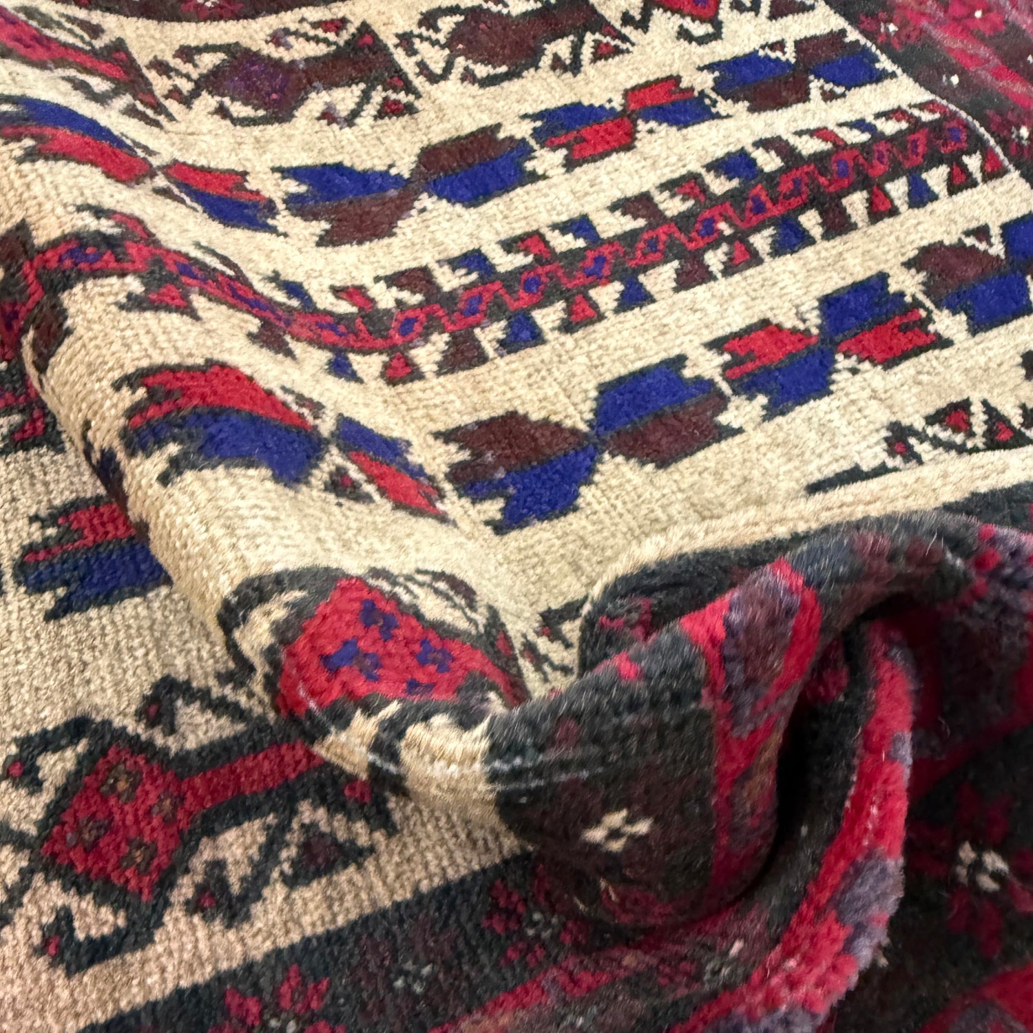 Baluchi Rug Handmade Multi Prayer Design 3x5 ft