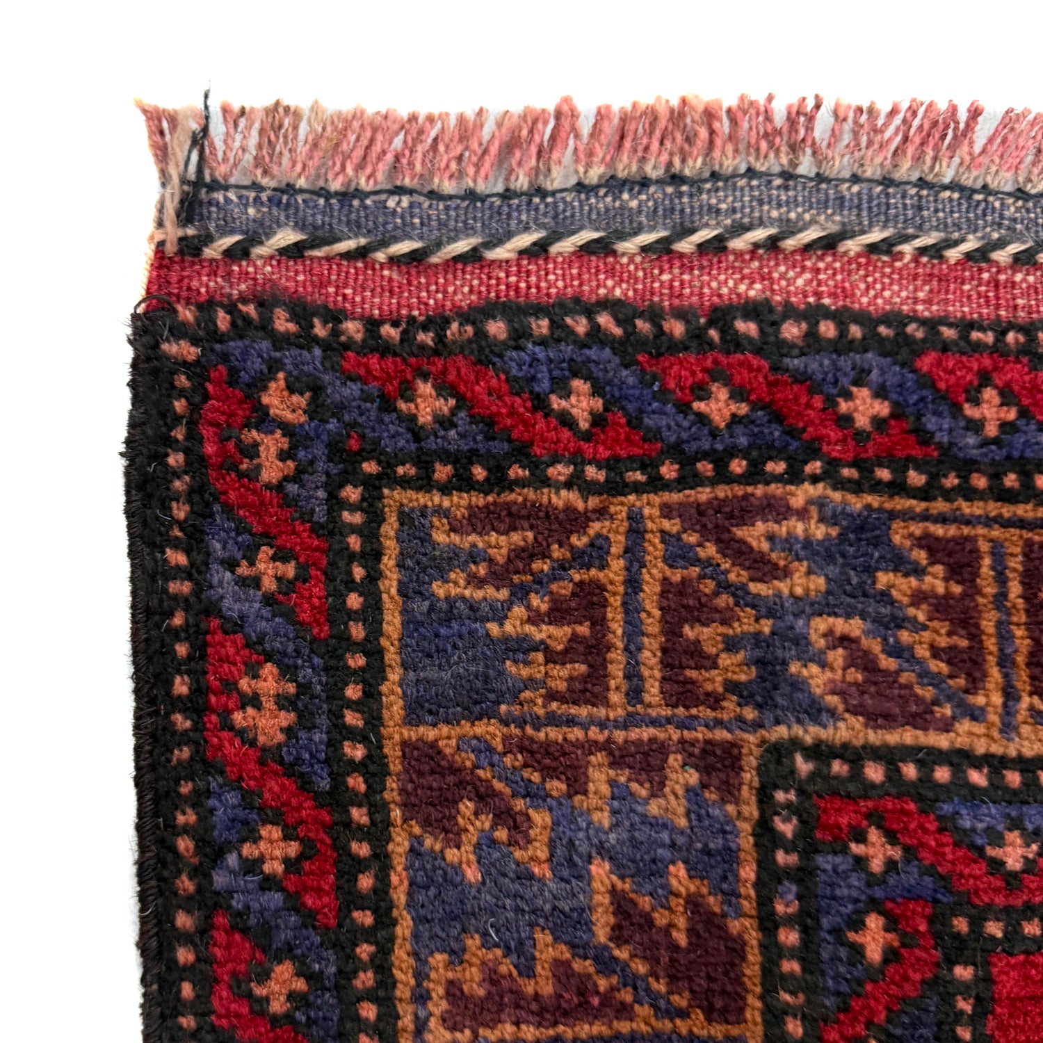 Baluchi Rug Handmade Red Geometric 2x4 ft