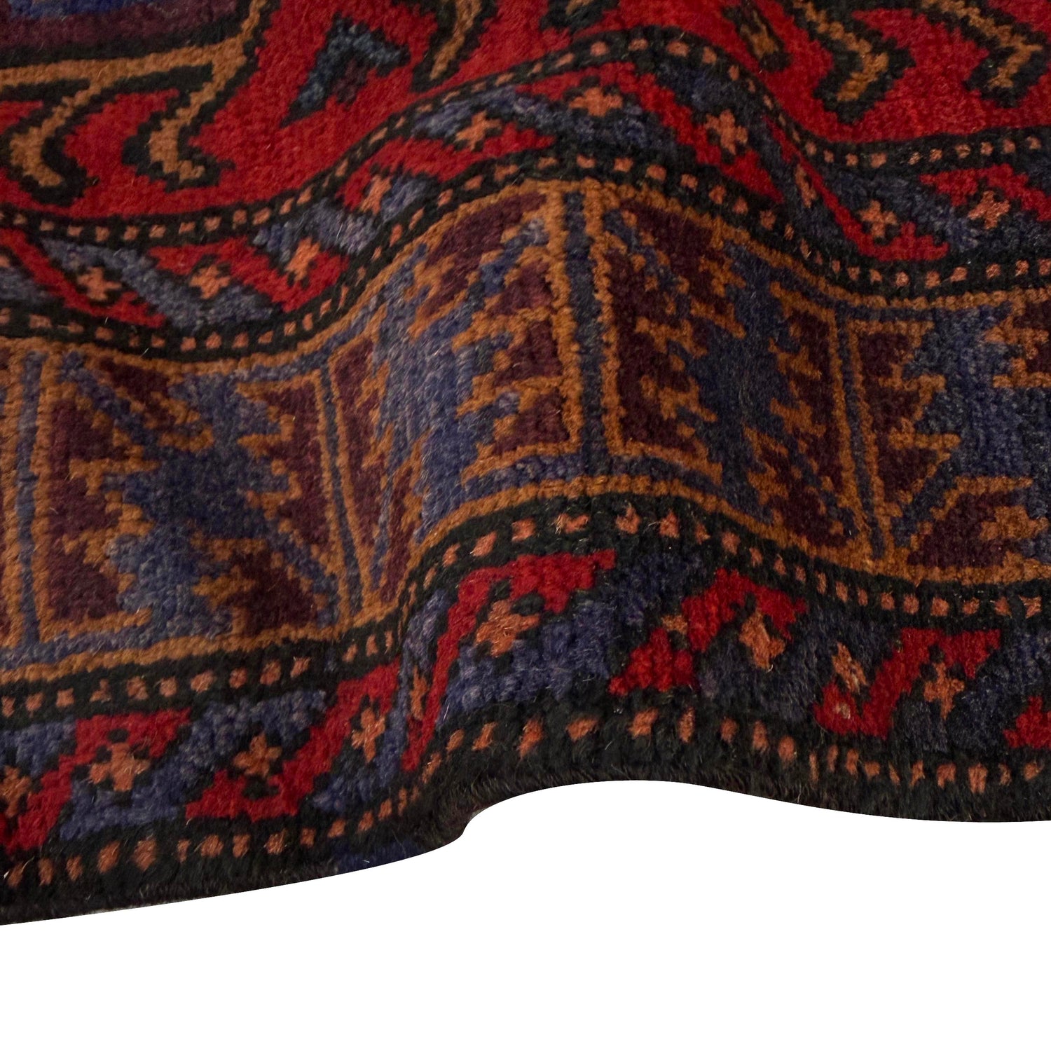 Baluchi Rug Handmade Red Geometric 2x4 ft