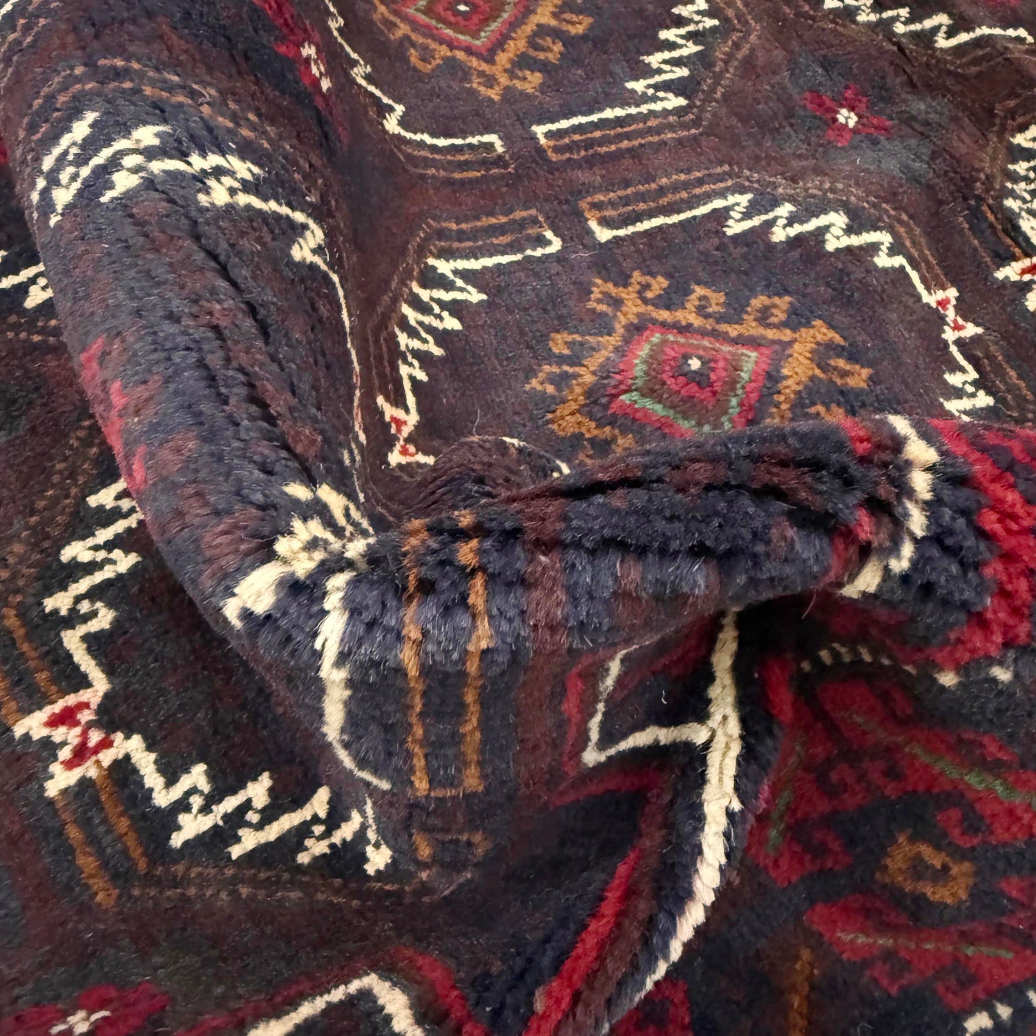 Baluchi Rug Handmade Multi Geometric 4x6 ft