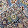 Kazak Rug Handmade Blue Medallion 4x7 ft