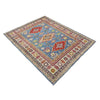 Kazak Rug Handmade Blue Medallion 4x7 ft