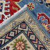 Kazak Rug Handmade Blue Medallion 4x7 ft