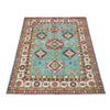 Kazak Rug Handmade Blue Medallion 4x7 ft