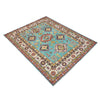 Kazak Rug Handmade Blue Medallion 4x7 ft