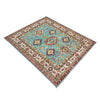 Kazak Rug Handmade Blue Medallion 4x7 ft