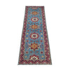 Kazak Rug Handmade Blue Medallion 10' Runner
