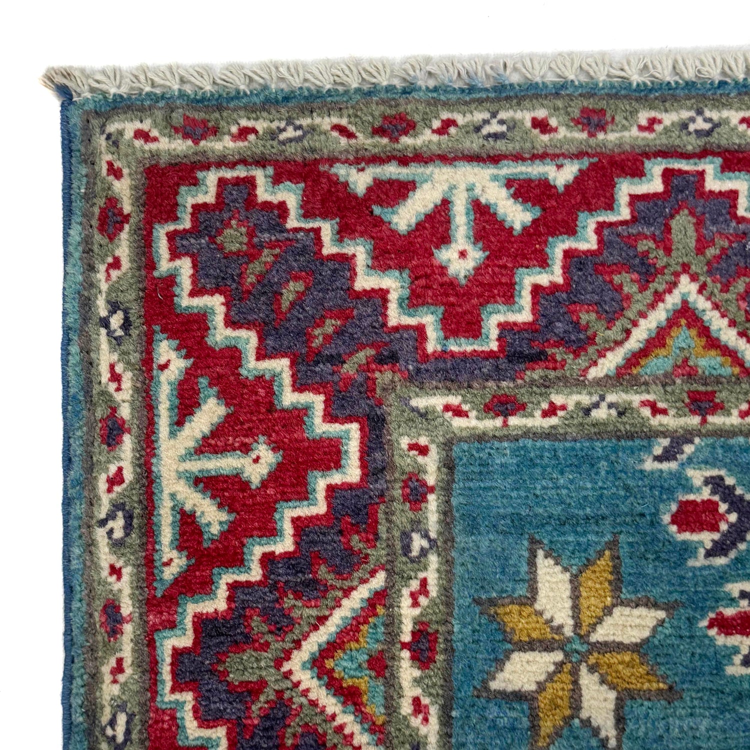 Kazak Rug Handmade Blue Medallion 10' Runner