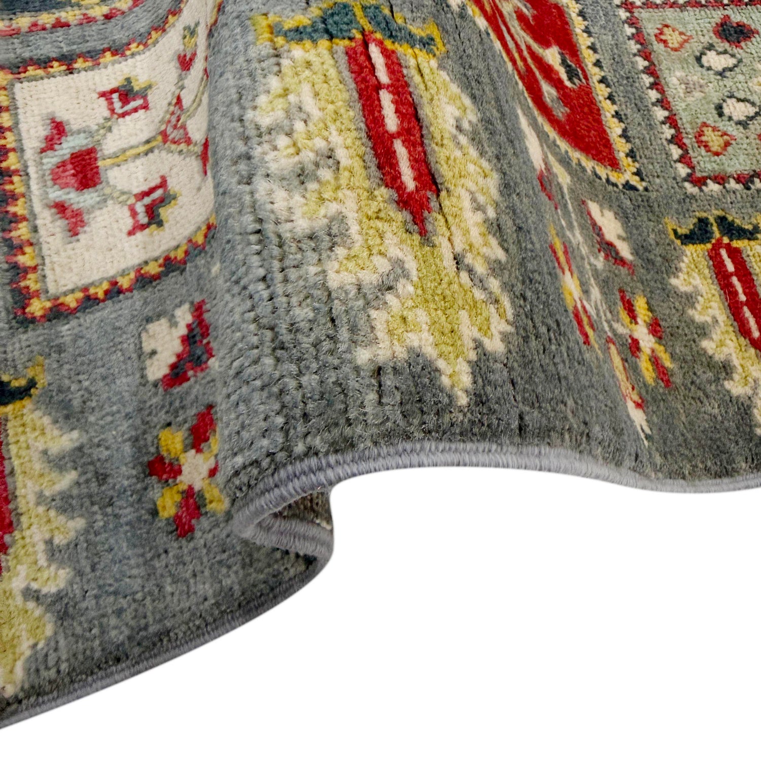Bakhtiar Area Rug Handmade Gray Floral 4x6 ft