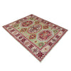 Kazak Rug Handmade Green Medallion 3x5 ft