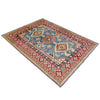 Kazak Rug Handmade Blue Medallion 4x6 ft