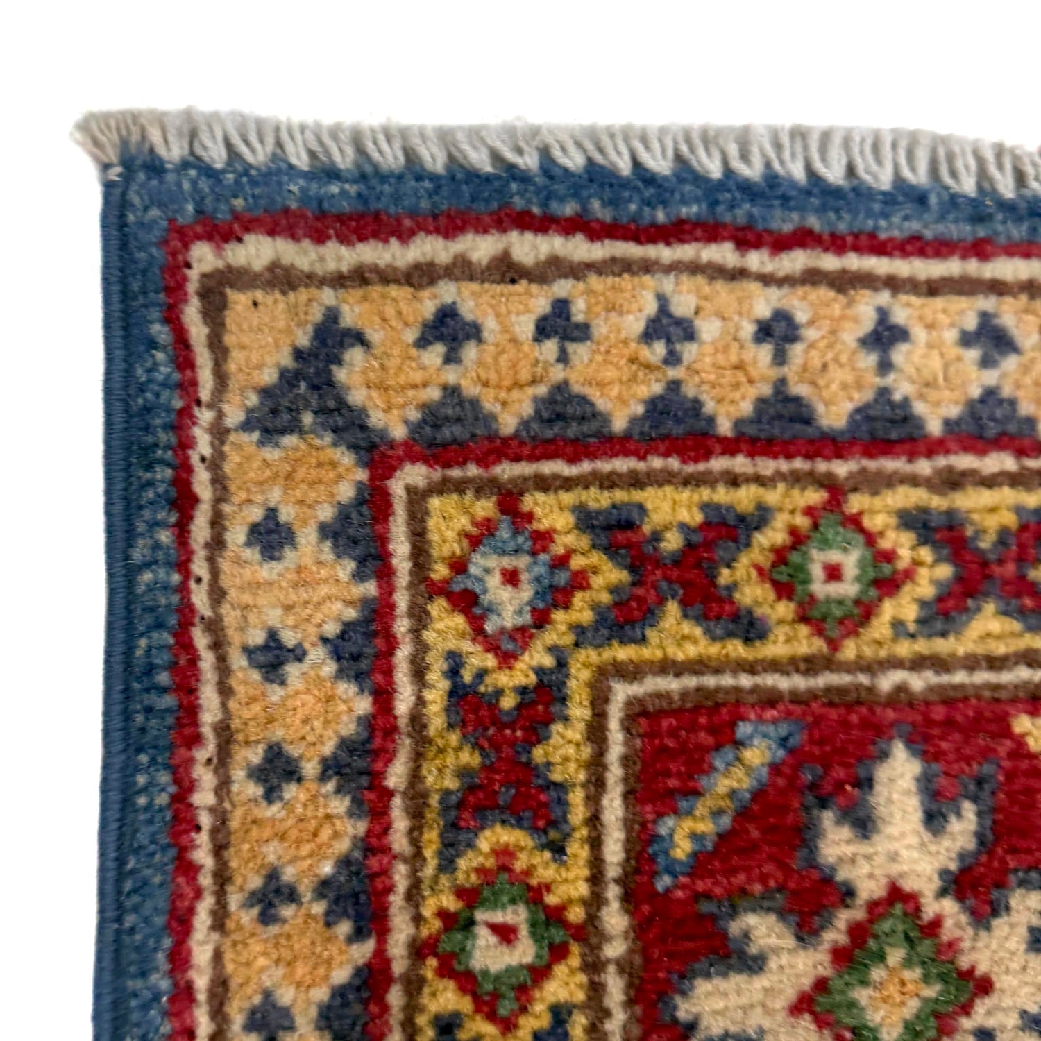 Kazak Rug Handmade Blue Medallion 4x6 ft