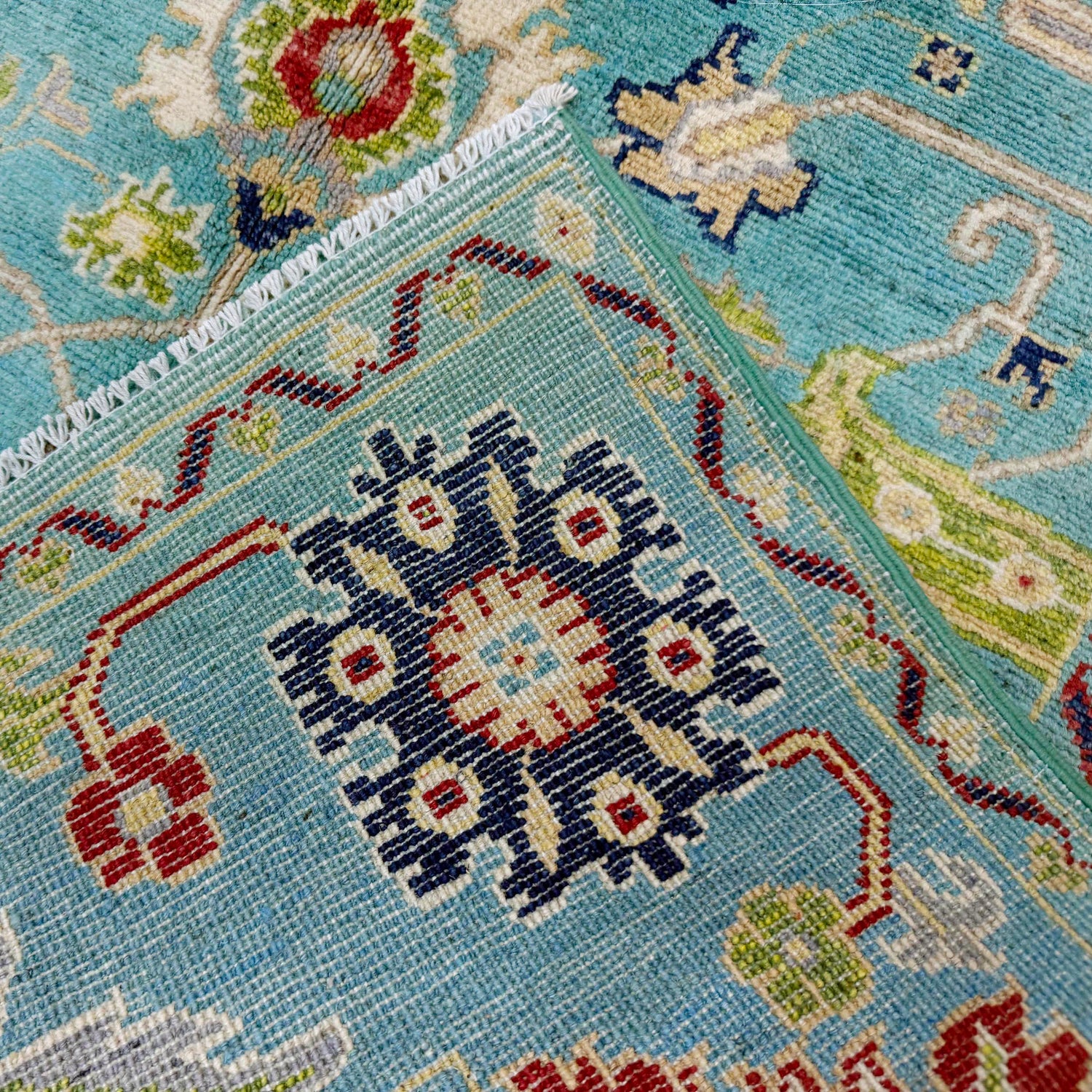 Sultani Area Rug Handmade Blue Floral 4x6 ft