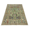 Tree Of Life Area Rug Handmade Green Floral 4x6 ft