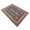 Kazak Rug Handmade Blue Medallion 4x7 ft
