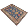 Kazak Rug Handmade Blue Medallion 4x7 ft