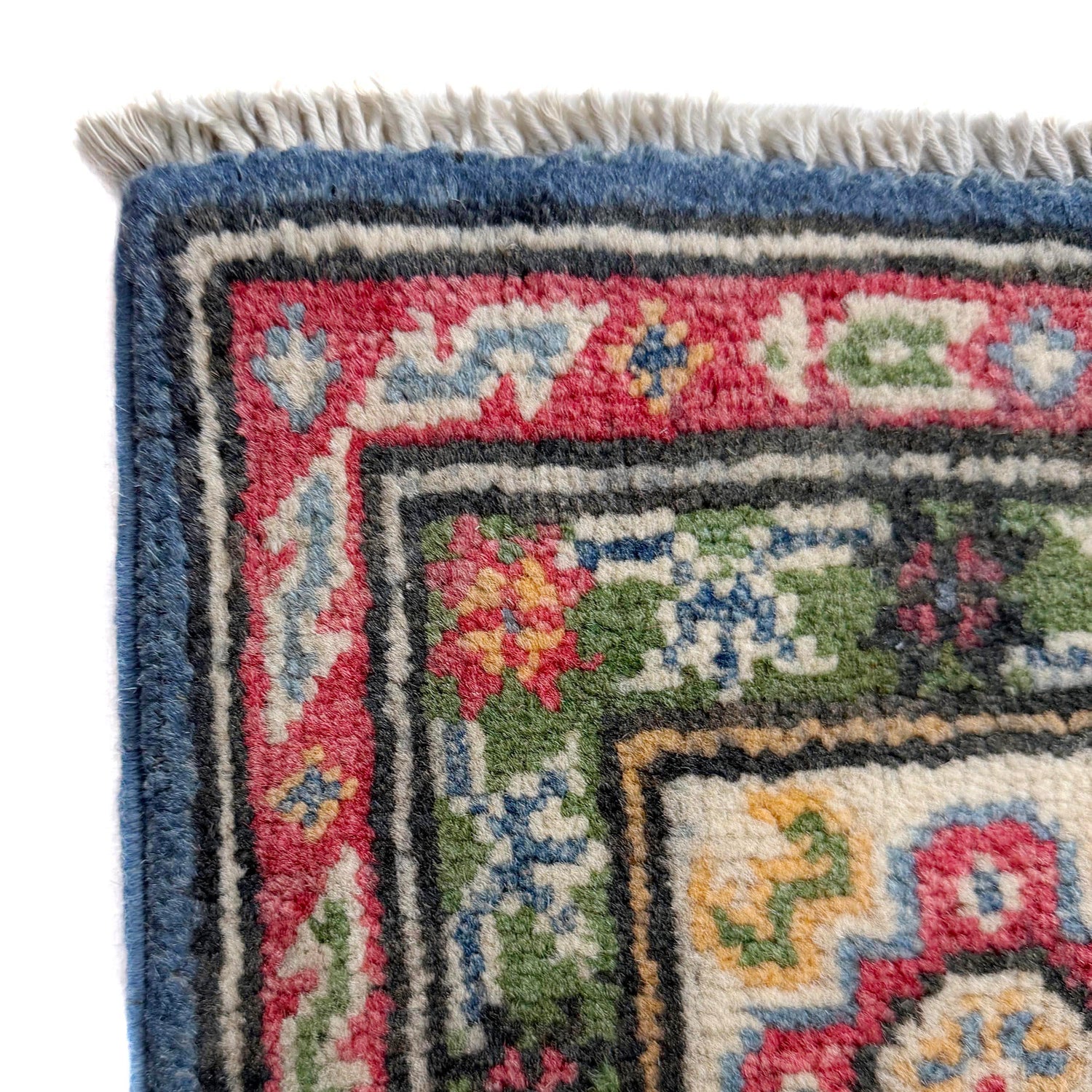 Kazak Rug Handmade Blue Medallion 4x7 ft
