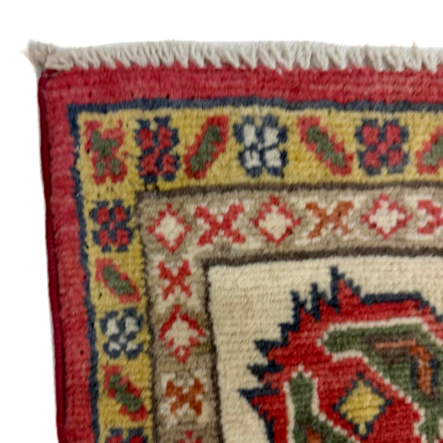 Kazak Rug Handmade Red Medallion 4x7 ft