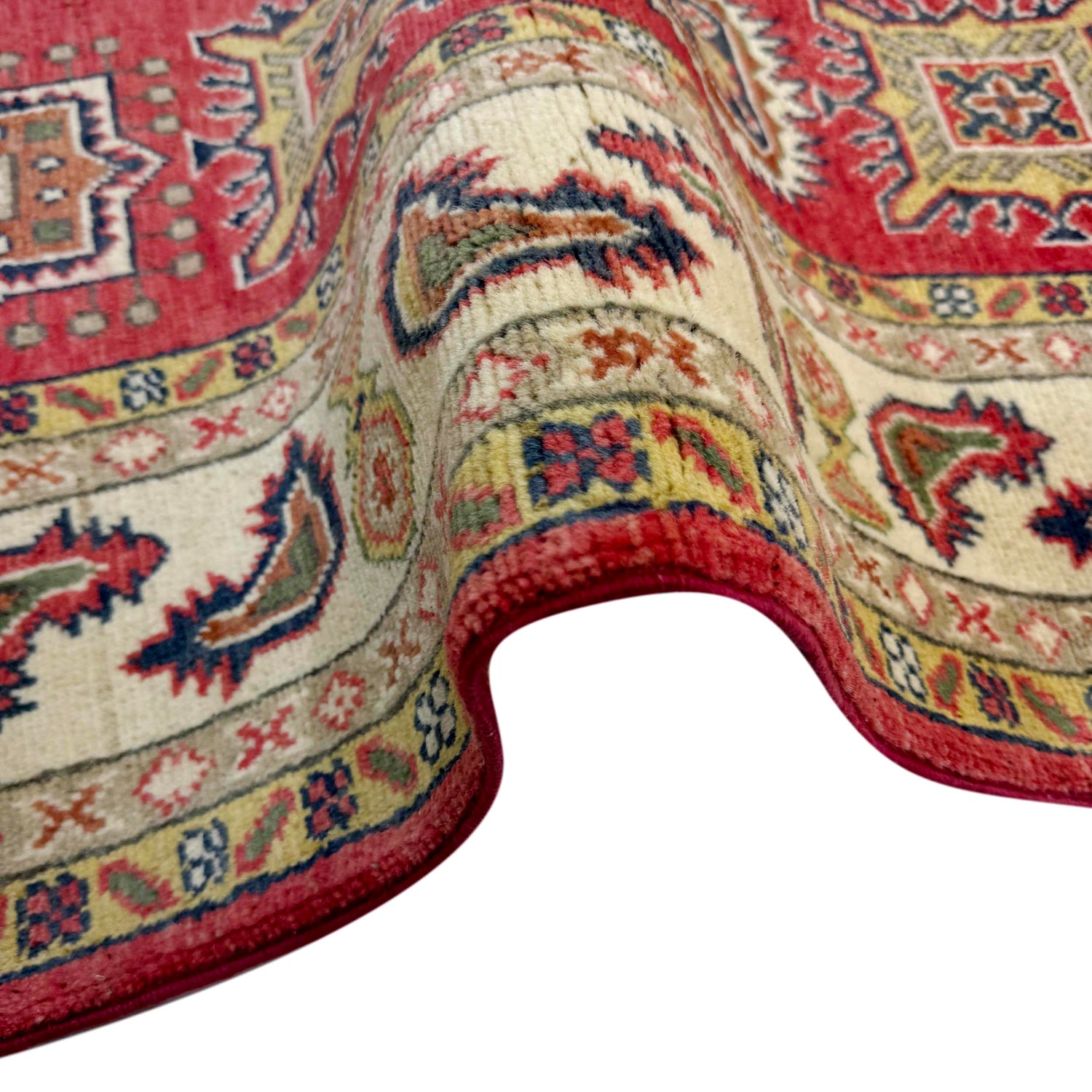 Kazak Rug Handmade Red Medallion 4x7 ft