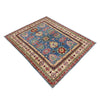 Kazak Rug Handmade Blue Medallion 4x6 ft