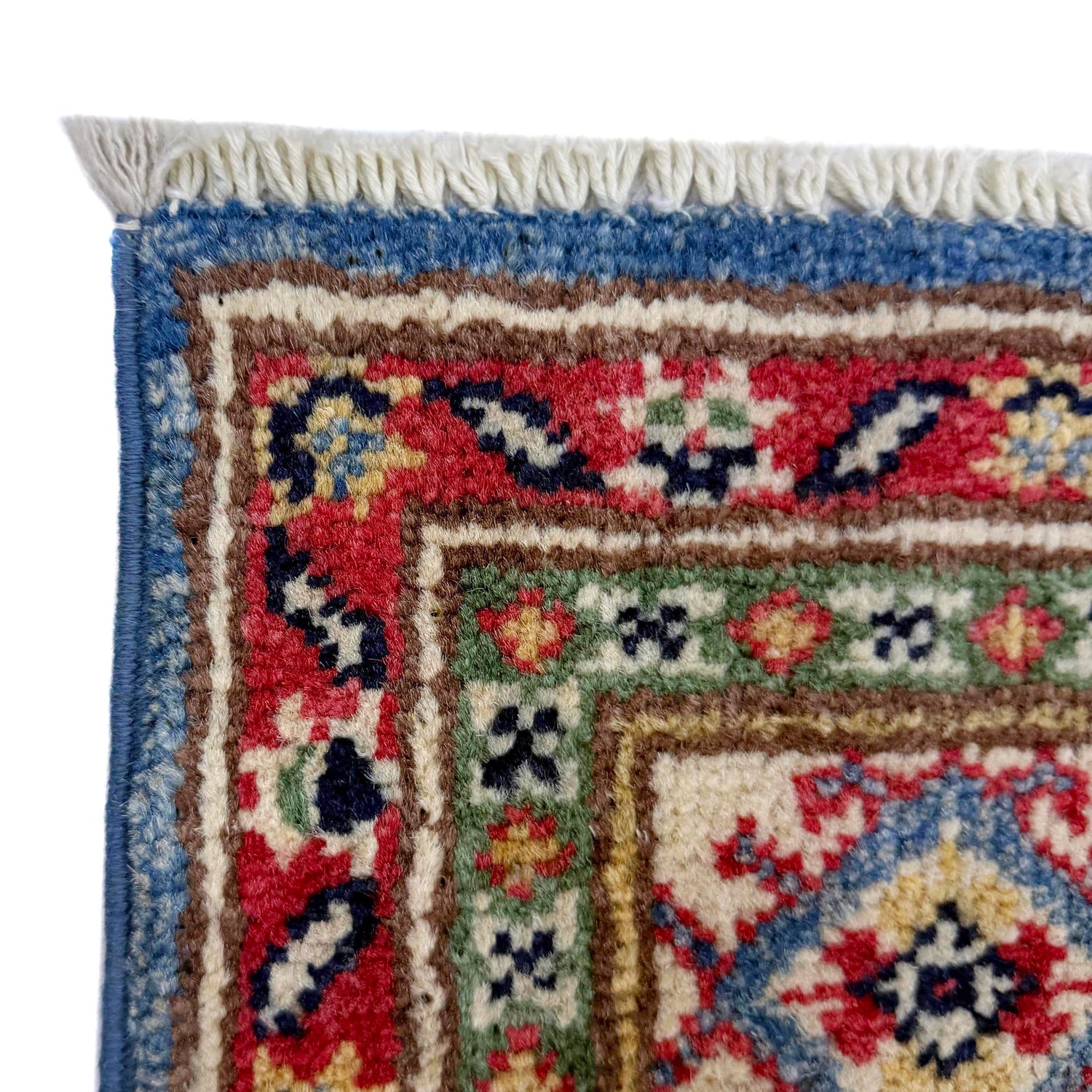 Kazak Rug Handmade Blue Medallion 4x6 ft