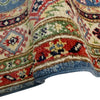 Kazak Rug Handmade Blue Medallion 4x6 ft