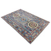 Kazak Rug Handmade Gray Medallion 4x6 ft