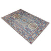 Kazak Rug Handmade Gray Medallion 4x6 ft