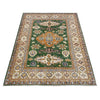 Kazak Rug Handmade Green Medallion 4x6 ft