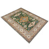 Kazak Rug Handmade Green Medallion 4x6 ft