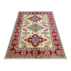 Kazak Rug Handmade Beige Medallion 4x6 ft