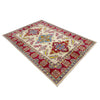 Kazak Rug Handmade Beige Medallion 4x6 ft