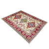 Kazak Rug Handmade Beige Medallion 4x6 ft