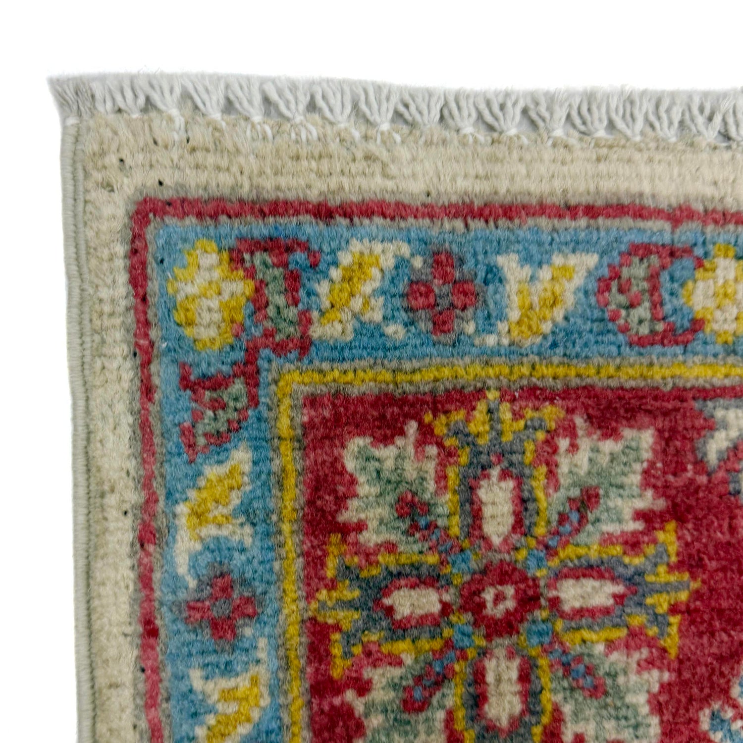 Kazak Rug Handmade Beige Medallion 4x6 ft