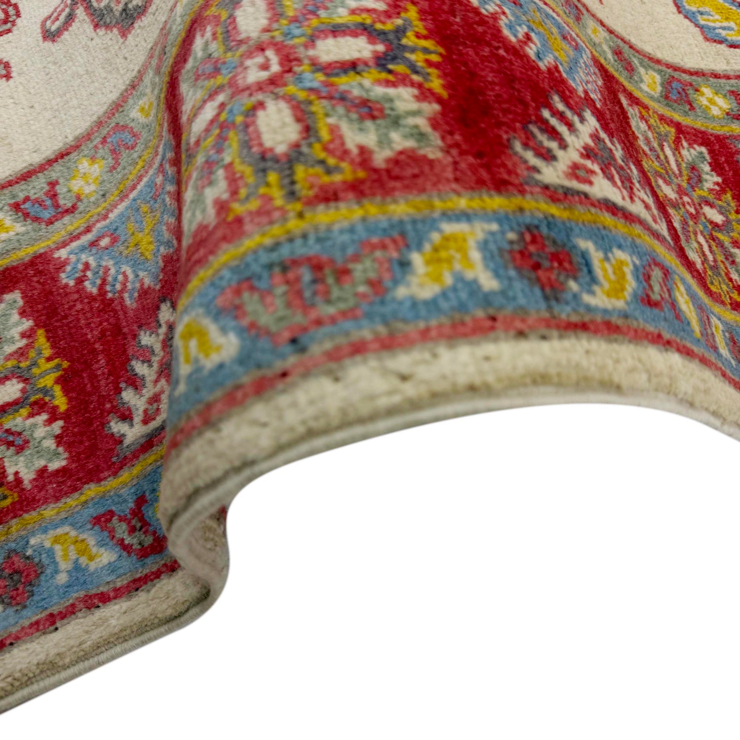 Kazak Rug Handmade Beige Medallion 4x6 ft