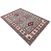 Kazak Rug Handmade Gray Medallion 4x6 ft