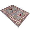 Kazak Rug Handmade Gray Medallion 4x6 ft
