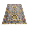 Kazak Rug Handmade Gray Medallion 4x6 ft
