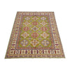 Kazak Rug Handmade Green Medallion 4x7 ft