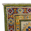 Kazak Rug Handmade Green Medallion 4x7 ft