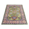 Kazak Rug Handmade Green Medallion 4x7 ft