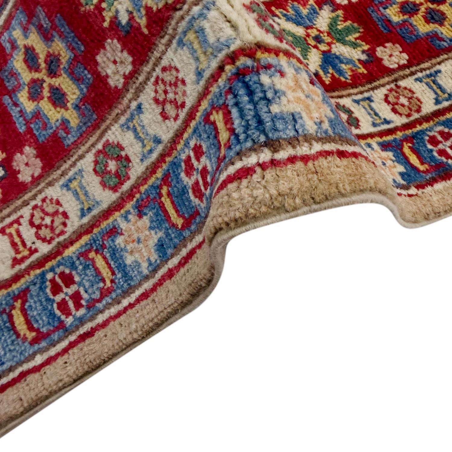 Kazak Rug Handmade Orange Medallion 4x7 ft