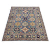 Kazak Rug Handmade Blue Medallion 4x7 ft