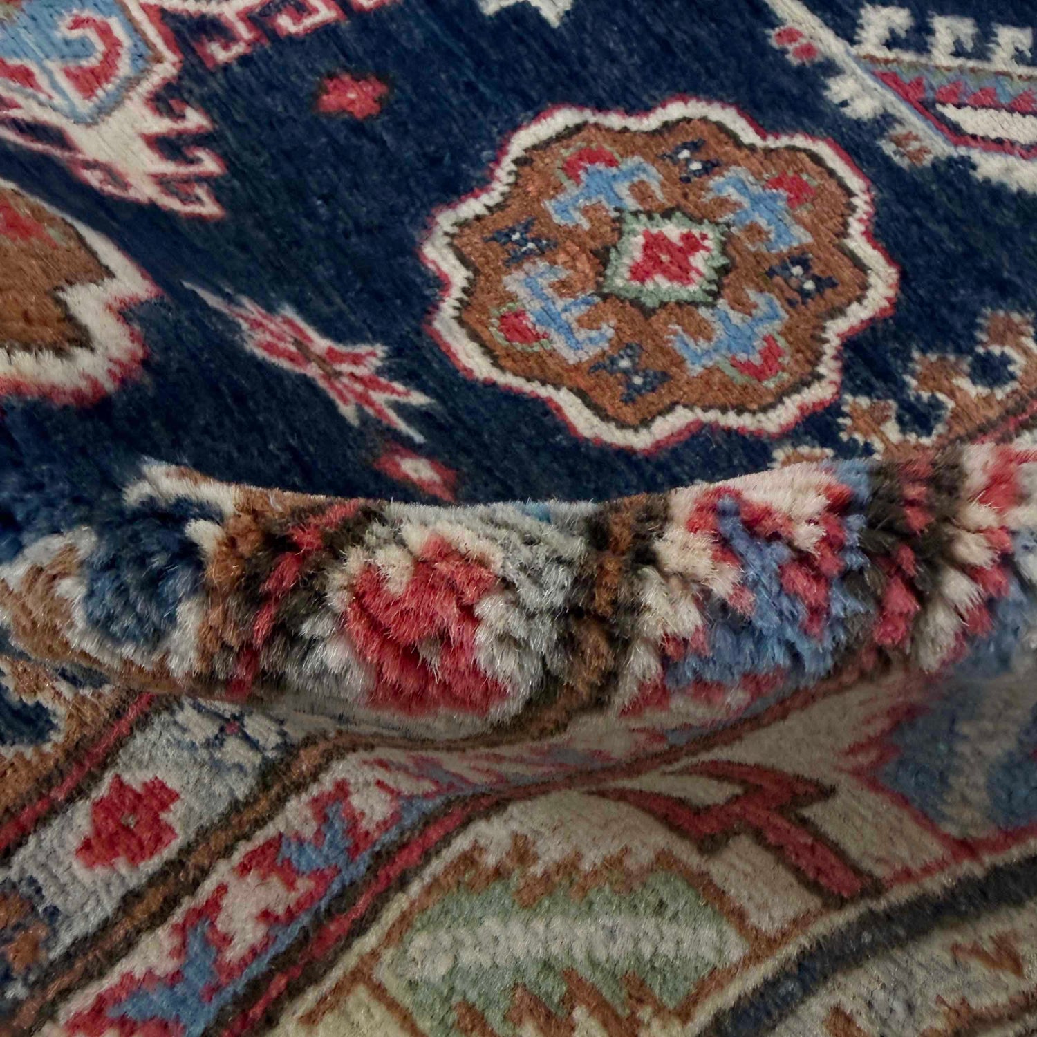 Kazak Rug Handmade Multi Medallion 4x7 ft