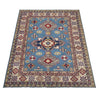 Kazak Rug Handmade Blue Medallion 5x8 ft