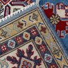 Kazak Rug Handmade Blue Medallion 5x8 ft